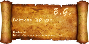 Bokross Gyöngyi névjegykártya
