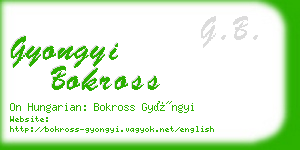 gyongyi bokross business card